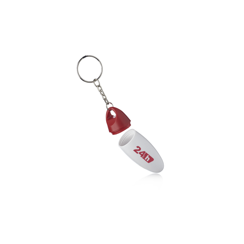Dallas Plastic Pill Bottle Keychains
