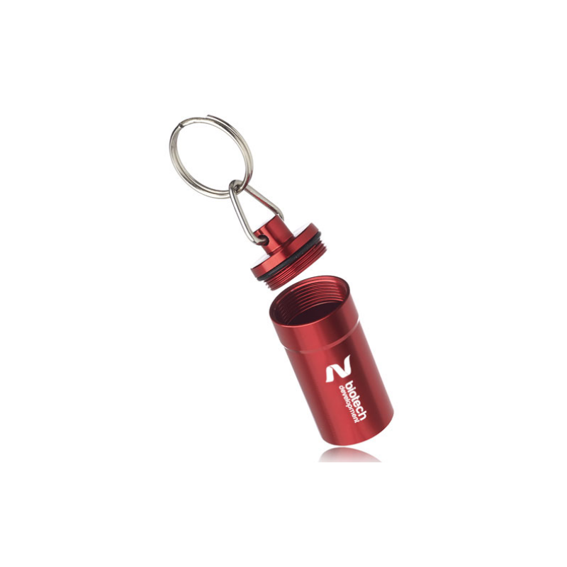 Metallic Aluminum Pill Bottle Keychains
