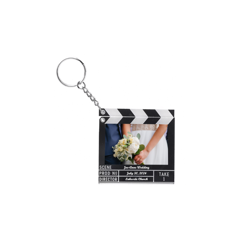 Clapboard Slip-In Photo Keytag