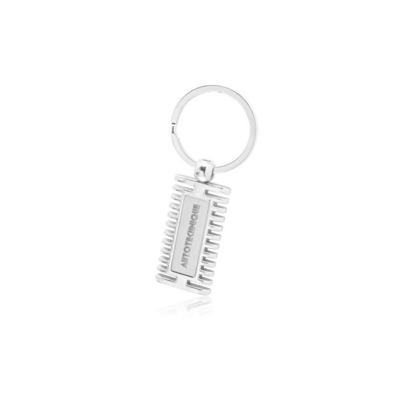 Ribbed Branded Metal Keychains