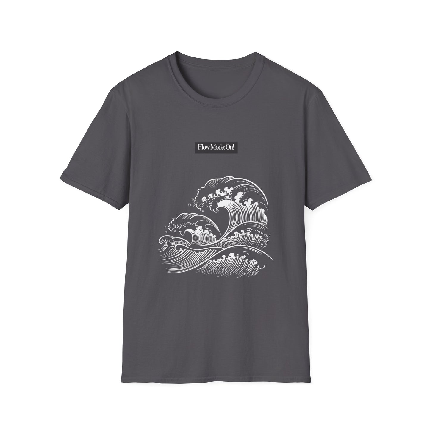 Wave Graphic T-Shirt — "Flow Mode On" Minimalist Surf Vibe