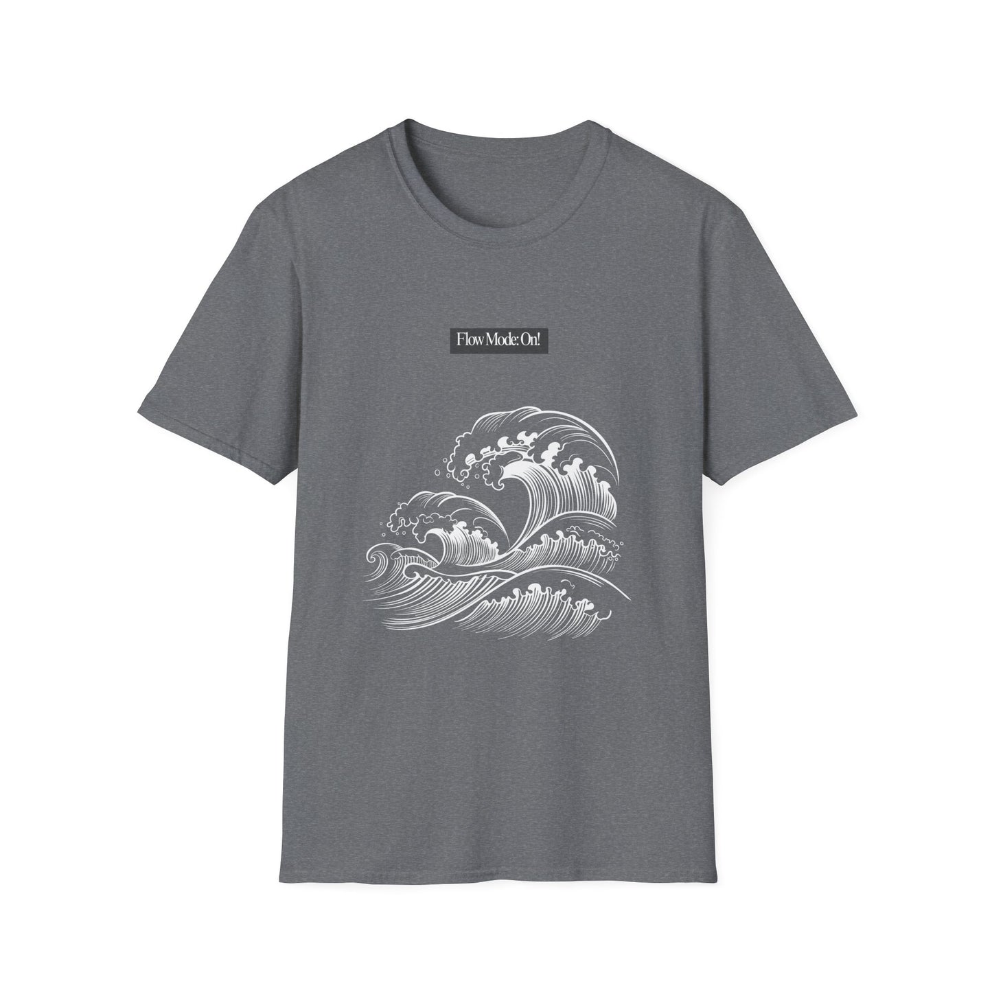 Wave Graphic T-Shirt — "Flow Mode On" Minimalist Surf Vibe