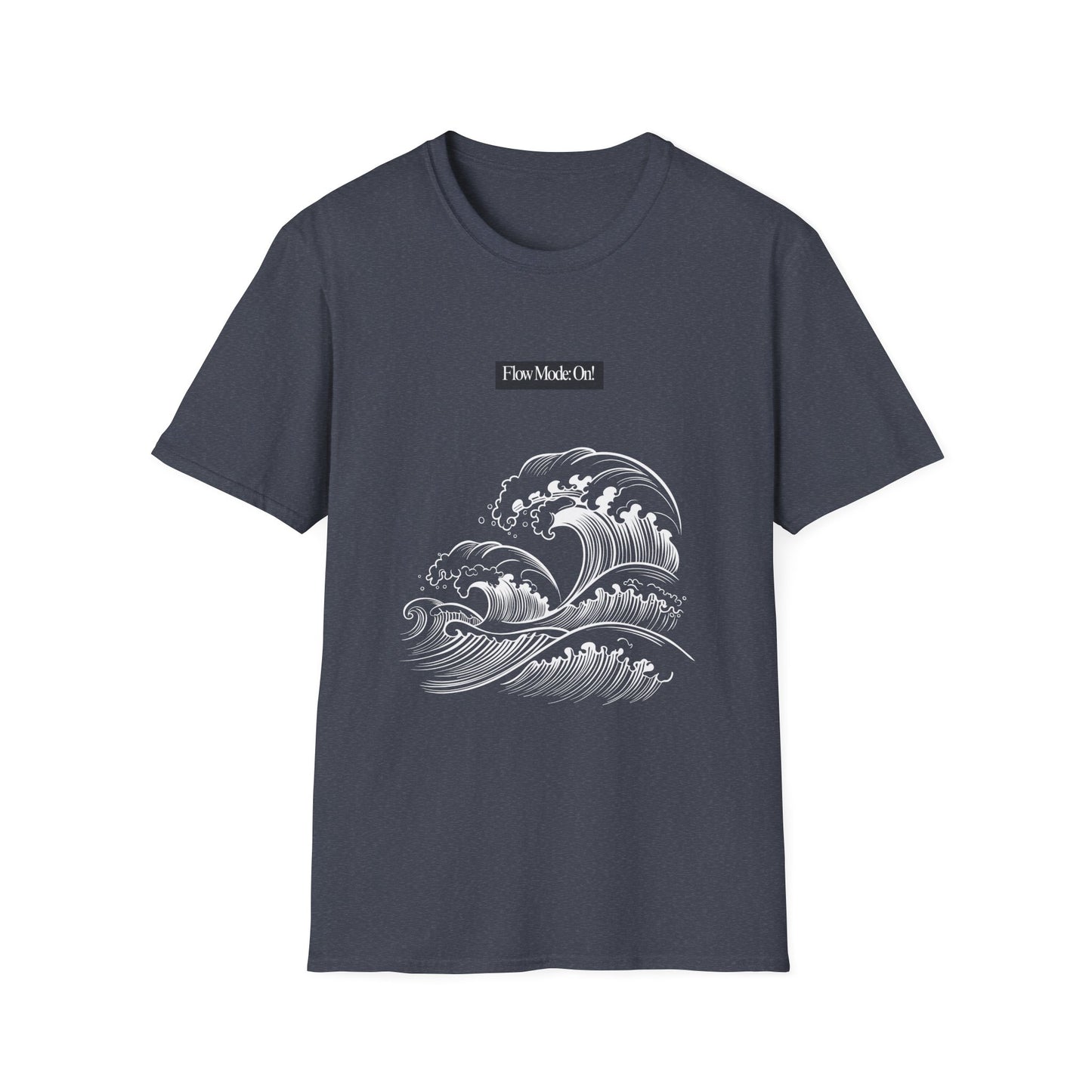 Wave Graphic T-Shirt — "Flow Mode On" Minimalist Surf Vibe