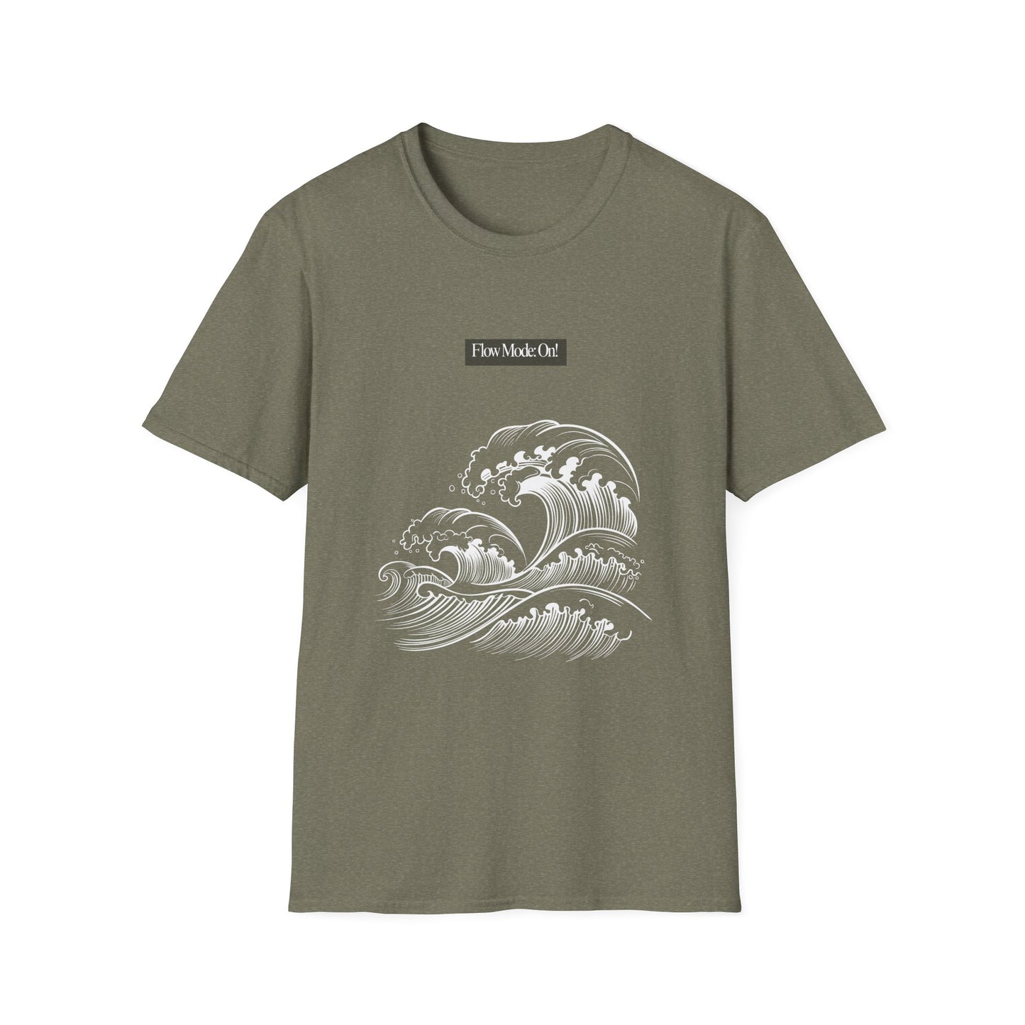 Wave Graphic T-Shirt — "Flow Mode On" Minimalist Surf Vibe