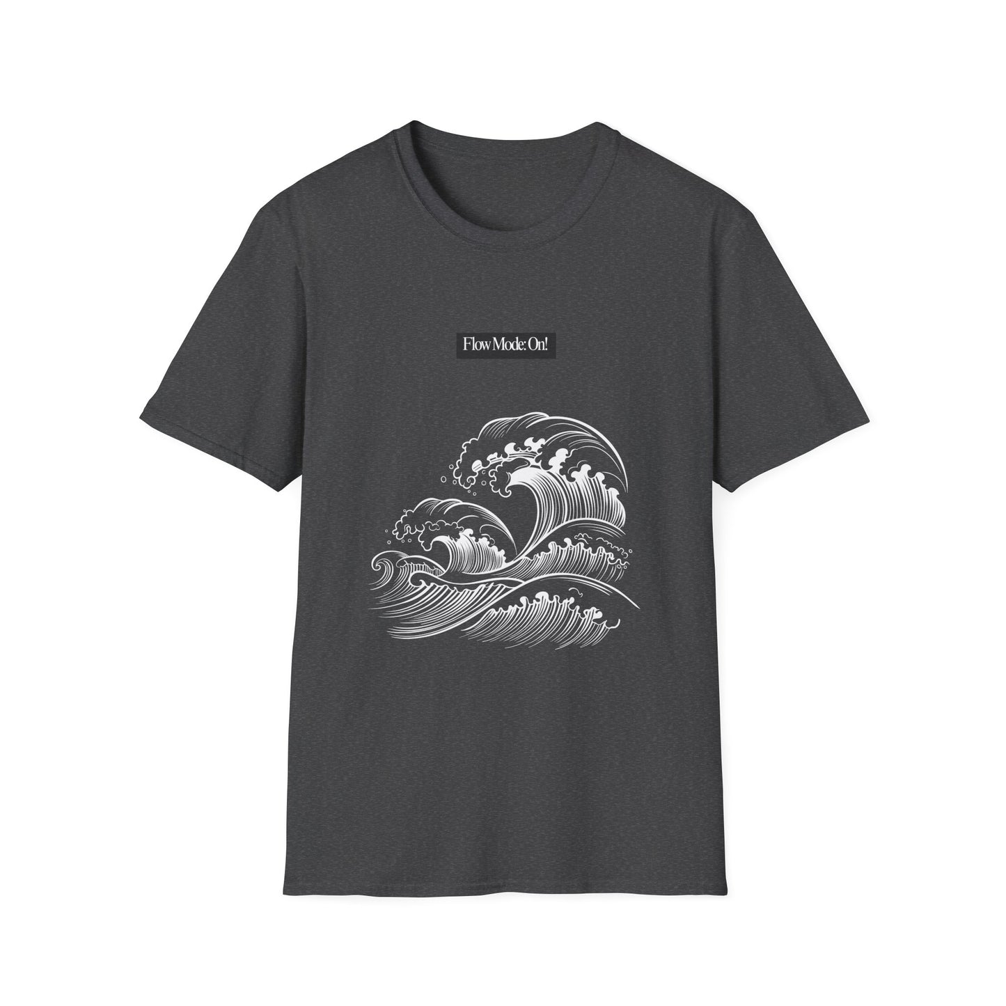 Wave Graphic T-Shirt — "Flow Mode On" Minimalist Surf Vibe