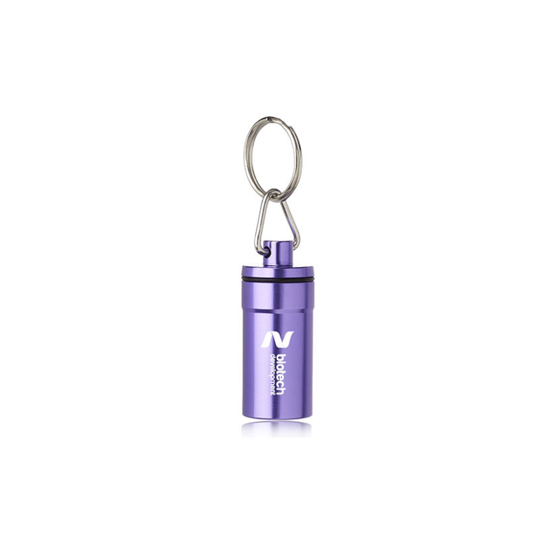 Metallic Aluminum Pill Bottle Keychains