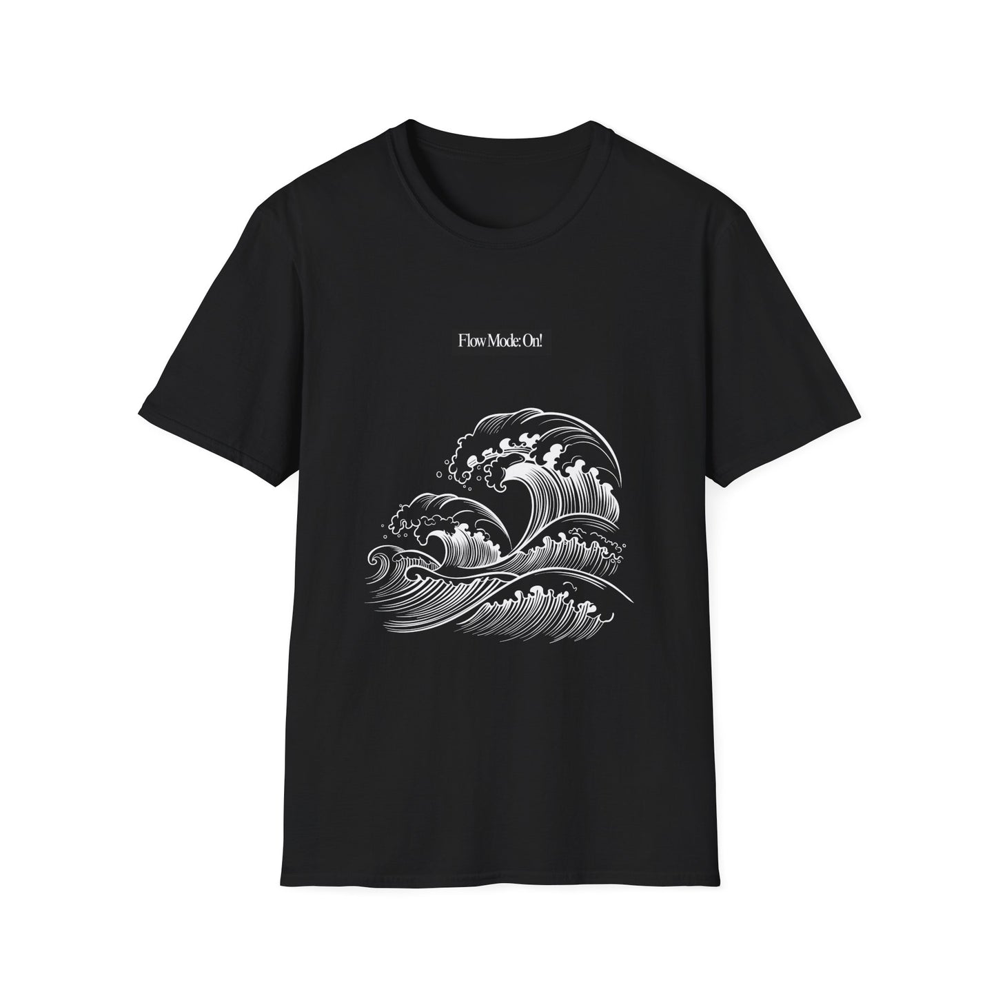 Wave Graphic T-Shirt — "Flow Mode On" Minimalist Surf Vibe