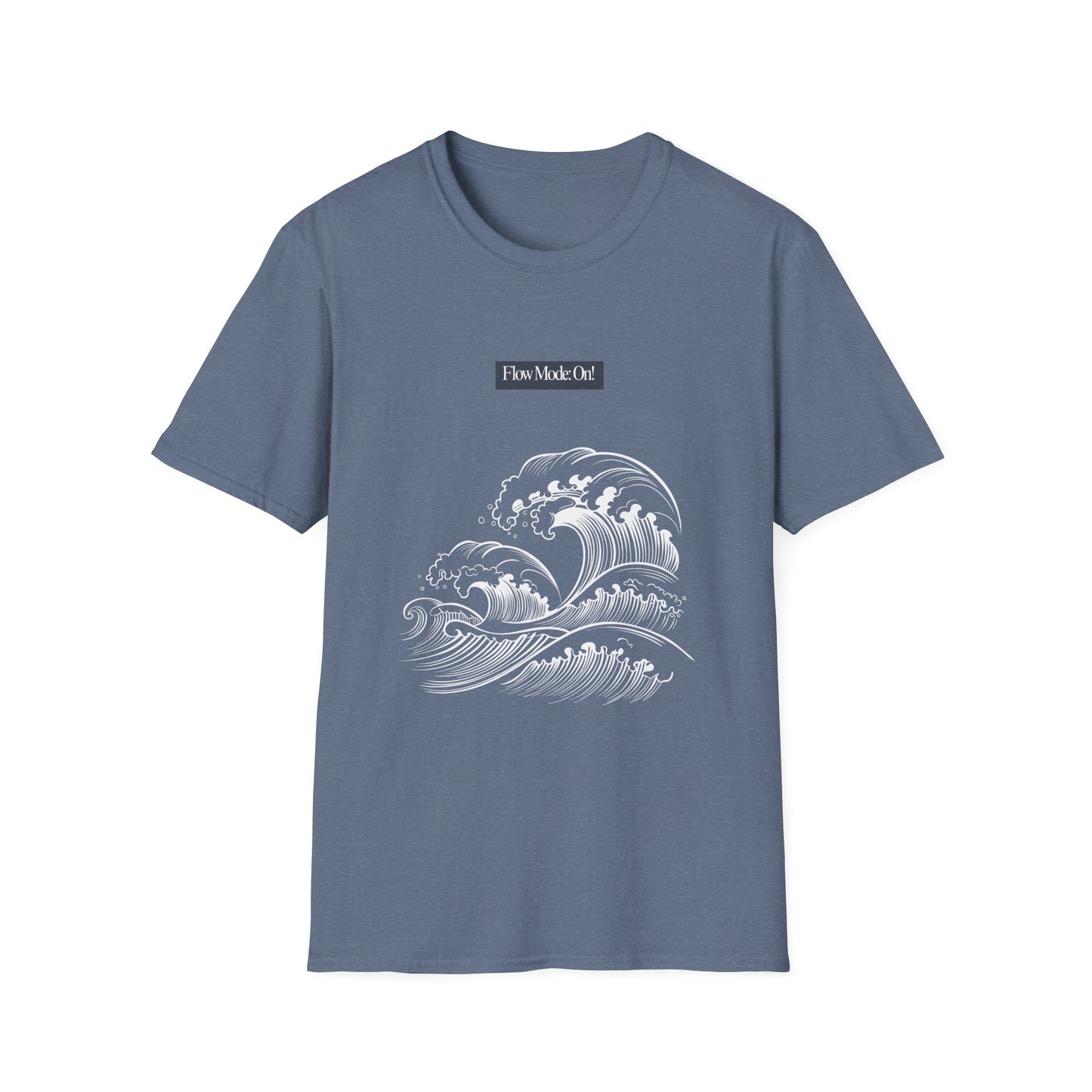 Wave Graphic T-Shirt — "Flow Mode On" Minimalist Surf Vibe
