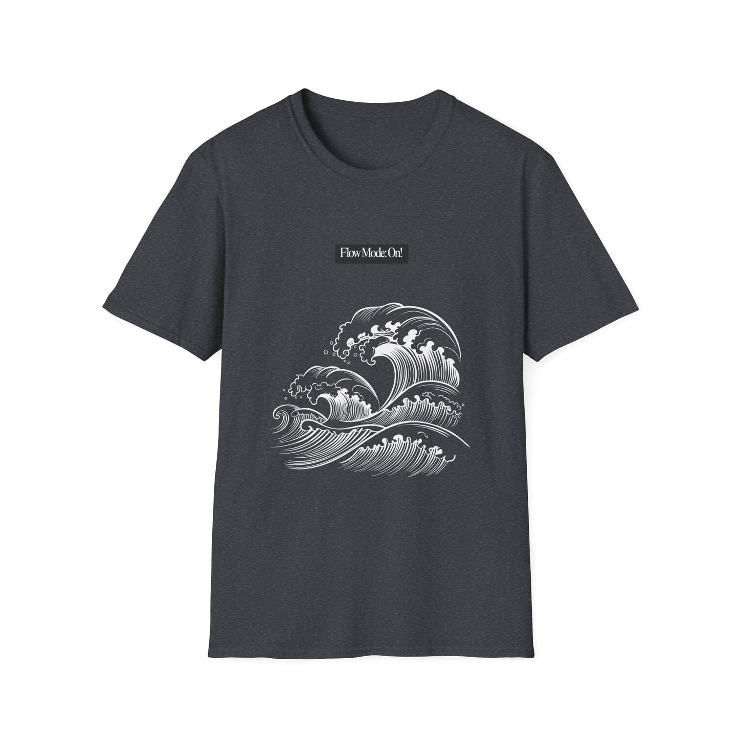 Wave Graphic T-Shirt — "Flow Mode On" Minimalist Surf Vibe