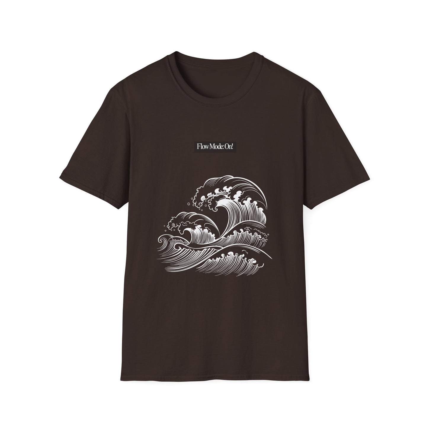 Wave Graphic T-Shirt — "Flow Mode On" Minimalist Surf Vibe